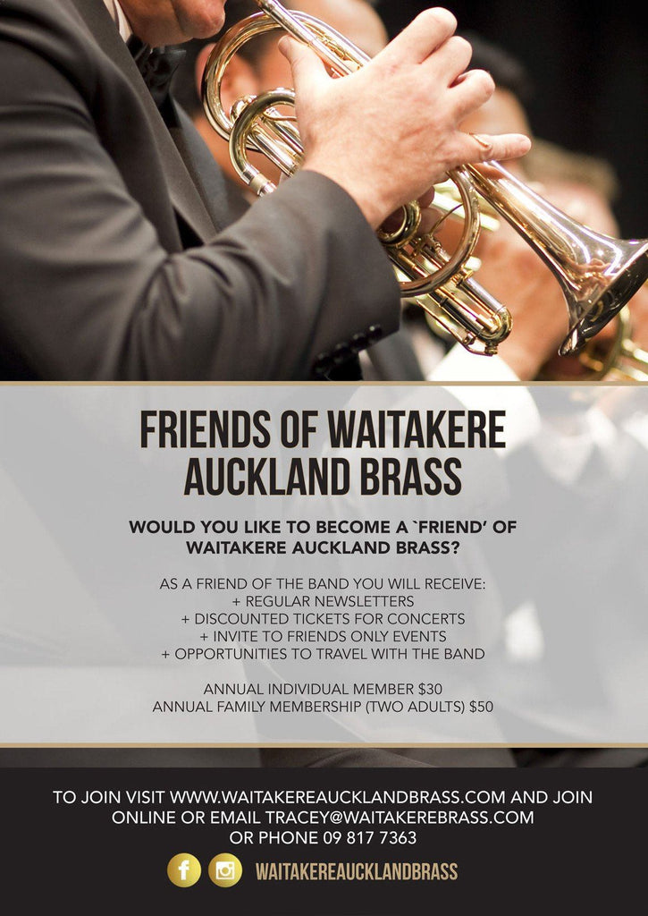 Waitakere Auckland Brass Join Our Friends Of The Band Club